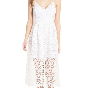 ASTR the Label, white lace midi dress, A line
